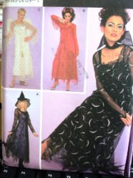 9309 SIMPLICITY SASSY WITCH,  DEVIL, SORCERESS SHEER DRESS, SLIP PATTERN 14-20